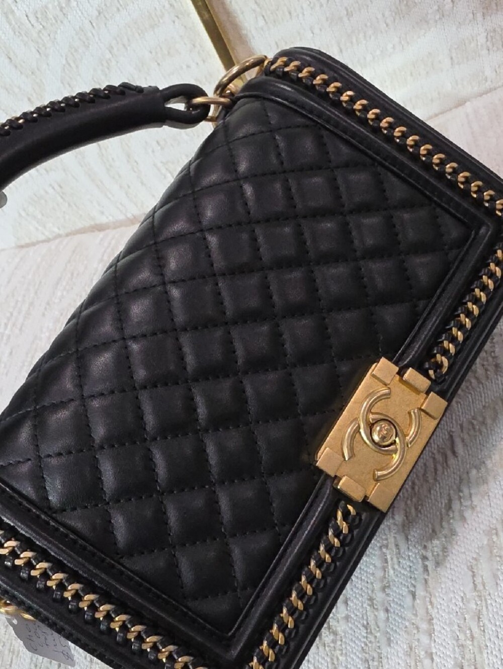 CHANEL Black Quilted Shoulder & Top Handle Bag with Gold Hardware - Picture 10 of 14